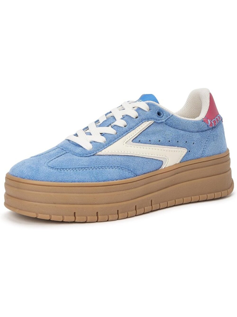 🆕Women's Blue White Platform Sneakers Gum Thick Sole Tennis Walking Shoes